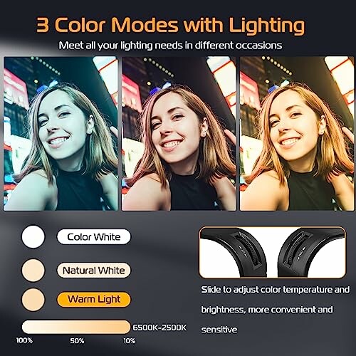 Three color modes with lighting for different occasions.