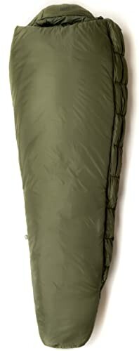 Green mummy-style sleeping bag