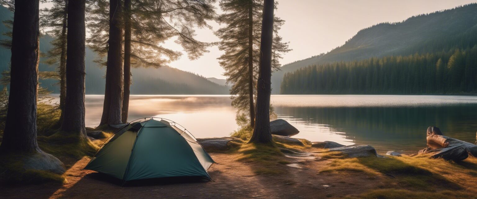 Tent camping in nature